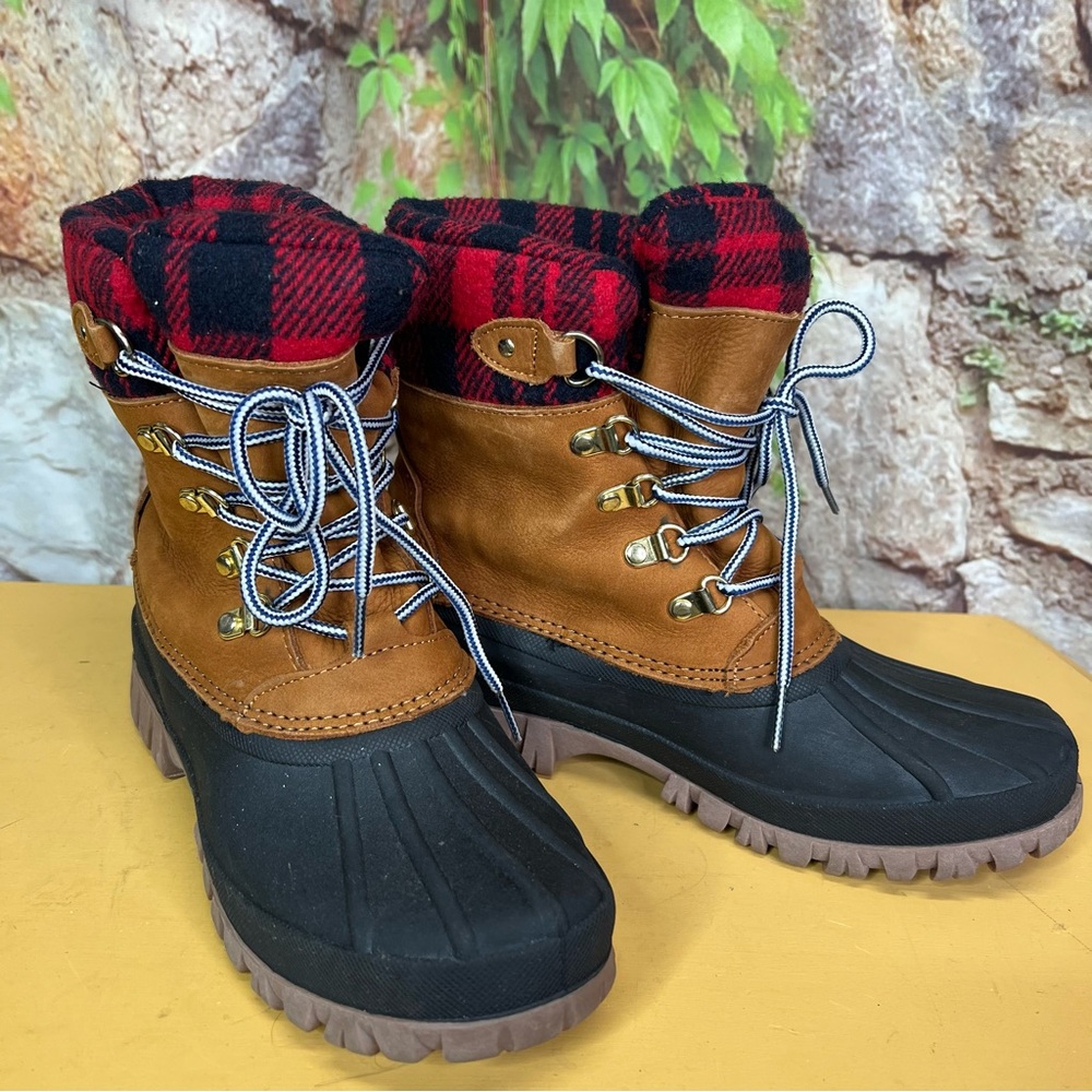 J. CREW Waterproof Leather and Rubber Duck Boots "Perfect Winter Boots" Style, 8 - Picture 8 of 13